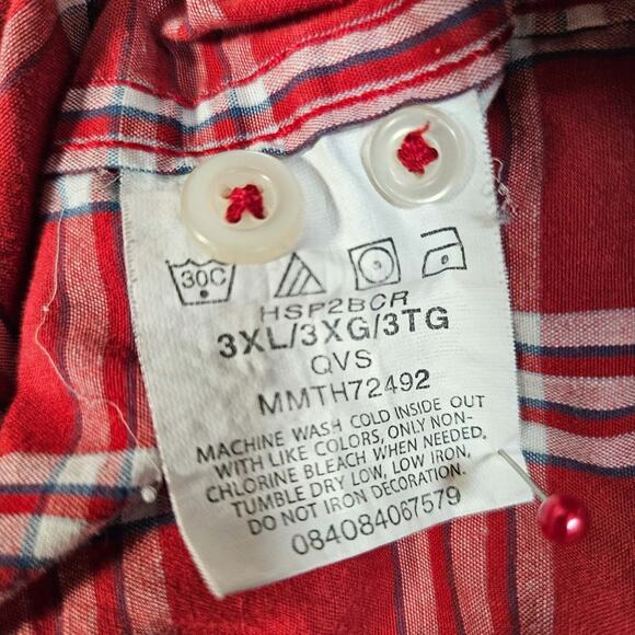 Wrangler Hero Shirt Mens 3XL Short Sleeve Chest Pockets Red - Picture 8 of 8